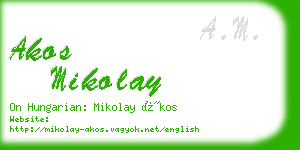 akos mikolay business card